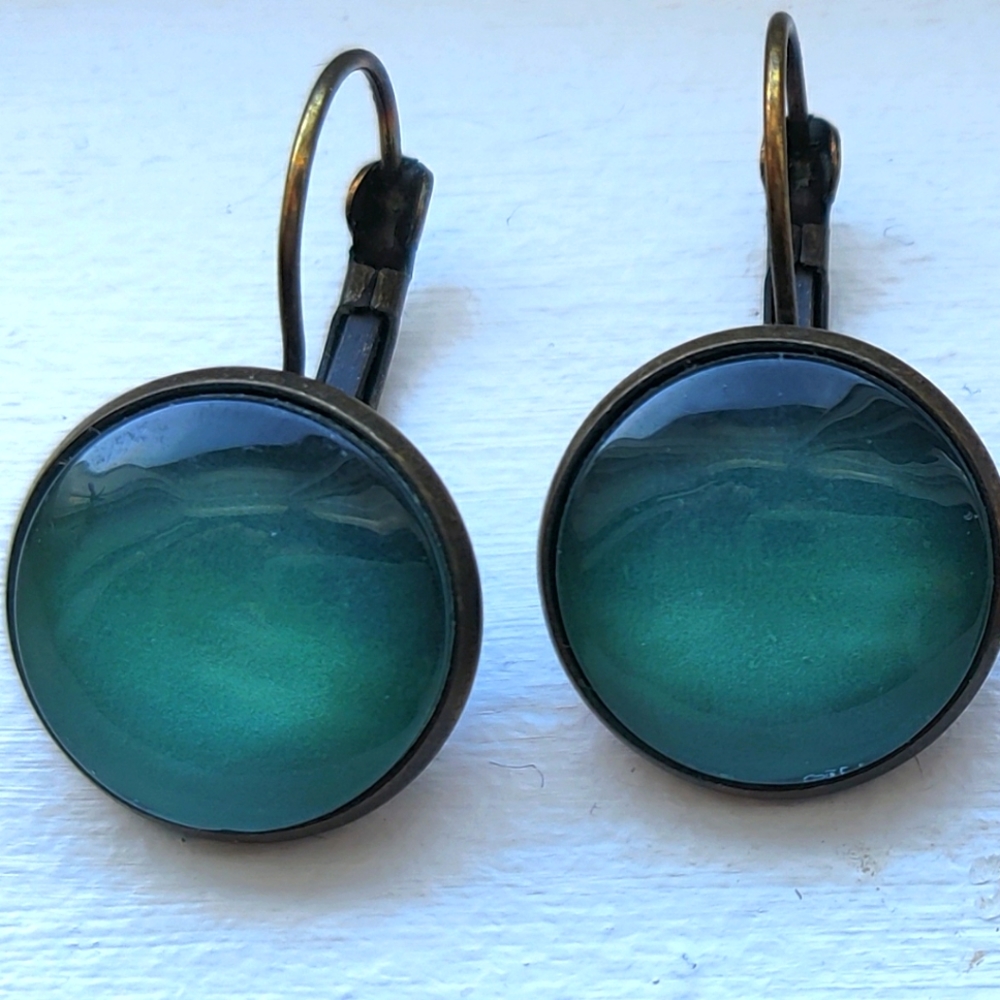 Blue resine earrings